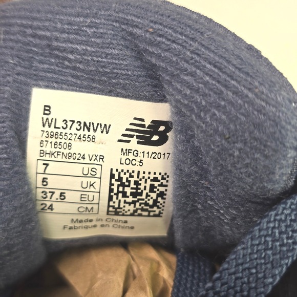 New Balance 373 Youth Sneakers Navy Blue Size 7 - Picture 7 of 8